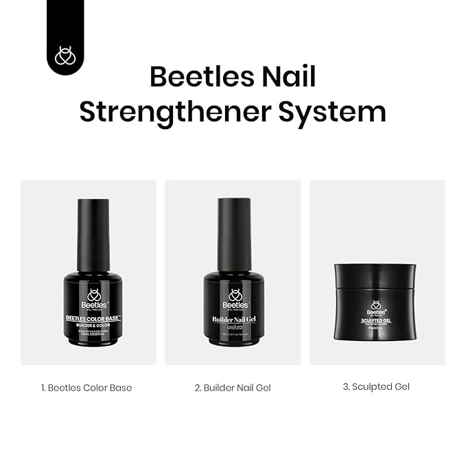 Beetles Nude Color Base Gel Nail Polish, 15ml Rubber Base 5 in 1 Neutral Brown Clear French Tip Color Gel Polish Nail Strengthener Soak Off U V LED Lamp Cure Manicure Design DIY at Home