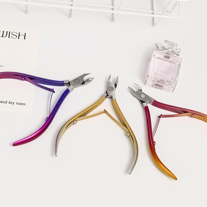 Cuticle Nipper, Polished Coated Durable Trimmer, Nail Clipper with Fine Edge, Comfort Grip Cuticle Cutter and Remover Tool Kit for Nail Care (Rose-1 PACK)
