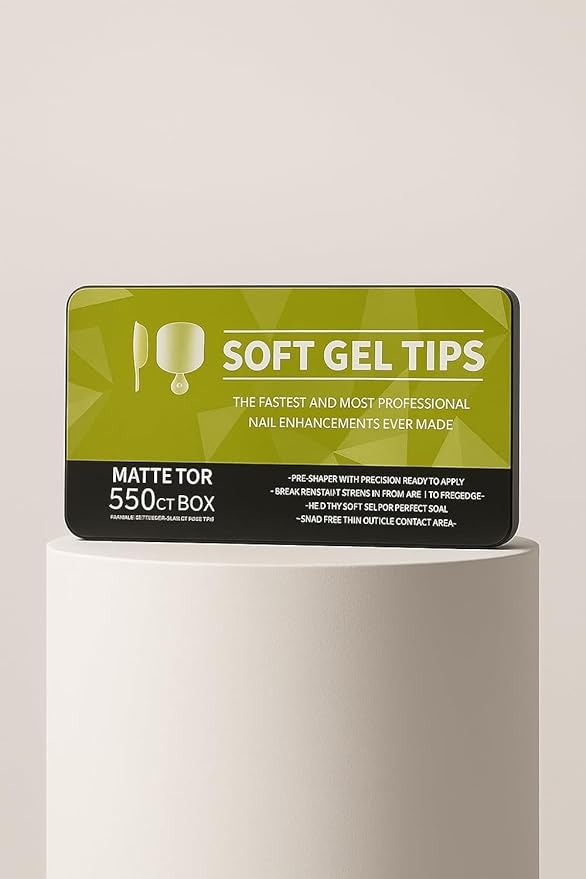 Gel Nail Tips Shape, 550 Pcs Half Matte Pre-Etched Press On False Nails, Full Cover Acrylic Nail Tips Kit for Nail Extensions, DIY Salon Nails. (Matte Tor, Clear)