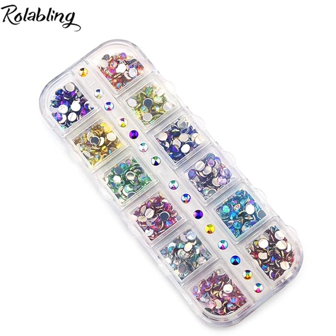 Nail Art DIY Decoration Set 12 colors rhinestones & 24pcs Nail Art Glitter & 1pc Dotting Pen & 3pcs Nail Brush & 3pcs Nail Striping Brush