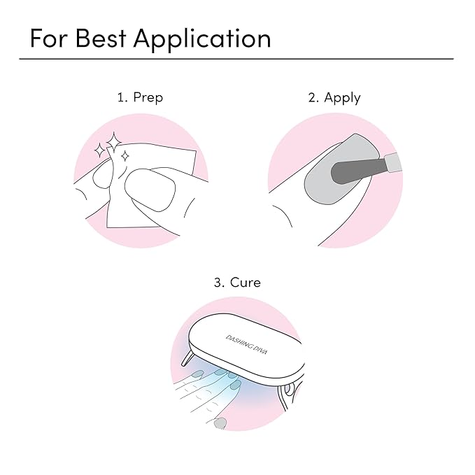Dashing Diva One Gel Color Starter Kit - Daikon - 3-in-1 Base Coat, White Nail Color & Top Coat - 8-Piece Manicure Set with LED Gel Nail Lamp
