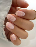 Semi Cured Gel Nail Strips (Sun & Stars), Pink, 20 Pcs Gel Nail Wraps, Stickers, UV Light Required, Salon Quality, Long Lasting