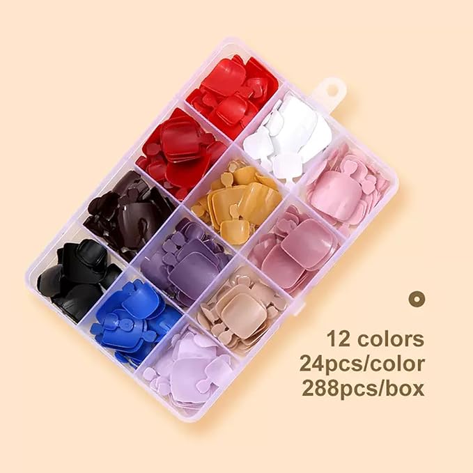 12Packs 288Pcs Press on Toenails Short Square Fake Toe Nails Solid Color Designs False Toe Nail Tips Summer Glossy Acrylic Nails Pure Nail Art Stick on Toenails for Women Girls Manicure 12 Colors
