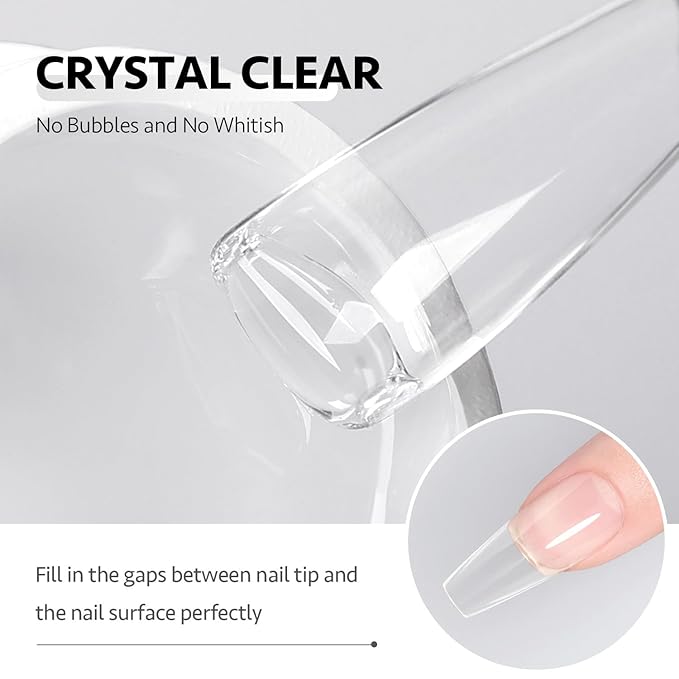 GAOY Solid Nail Glue Gel for Nail Tips, 15g Strong Solid Glue for Press Ons, False and Acrylic Tips, UV Light Cure