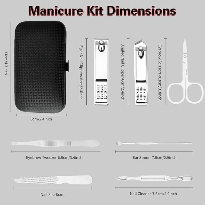Manicure Kit, Nail Clipper Set, Manicure Set, Nail Clippers for Men Women,Manicure and Pedicure Kit, Travel Nail Clippers Kit, Personal Care Set, Grooming Kit Gifts for Men Family Parents (Sliver)