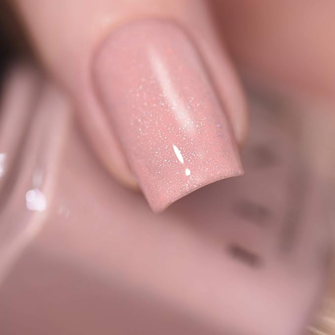 ILNP CEO - Dusty Pink Neutral Nude Nail Polish, Subtle Holographic, Chip Resistant, 7-Free, Non-Toxic, Vegan, Cruelty Free, 12ml