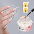 GAOY 60g Nail Extension Hard Gel, Clear Builder Gel, Long Lasting UV Nail Strengthener with Forms, Base Coat Top Coat Needed