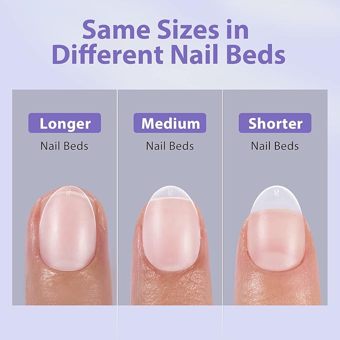 Extra Short Almond Nail Tips - BTArtbox Clear Gel Nail Tips Natural with Tip Primer Cover, Pre-shaped Full Matte Oval Gel Press On Nails Clear Soft Fake Nails for Daily Nail Art