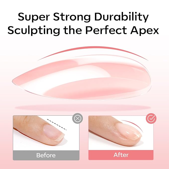 modelones Builder Rubber Gel Base Coat for Nails, Nude Pink Glitter Rubber Base Gel Nail Polish for Strengthen Apex Building Extension Protect Weak Nails Long Last U V Manicure Gift for Women