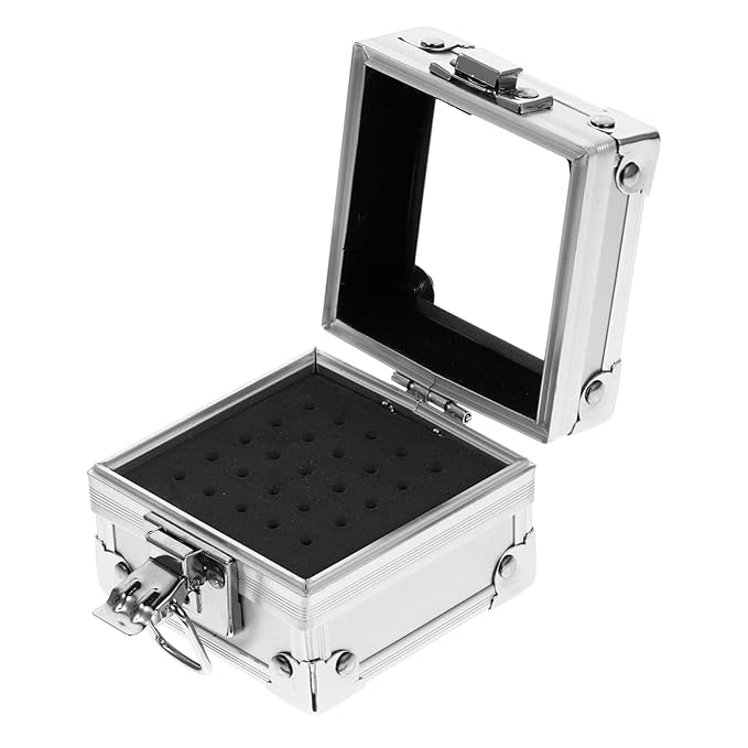 Beaupretty Nail Drill Bits Holder Drill Bit Case Stand Displayer Nail Salon Organizer Manicure Tools Container Nail Polishing Heads Storage Box for Nail Drill Bit