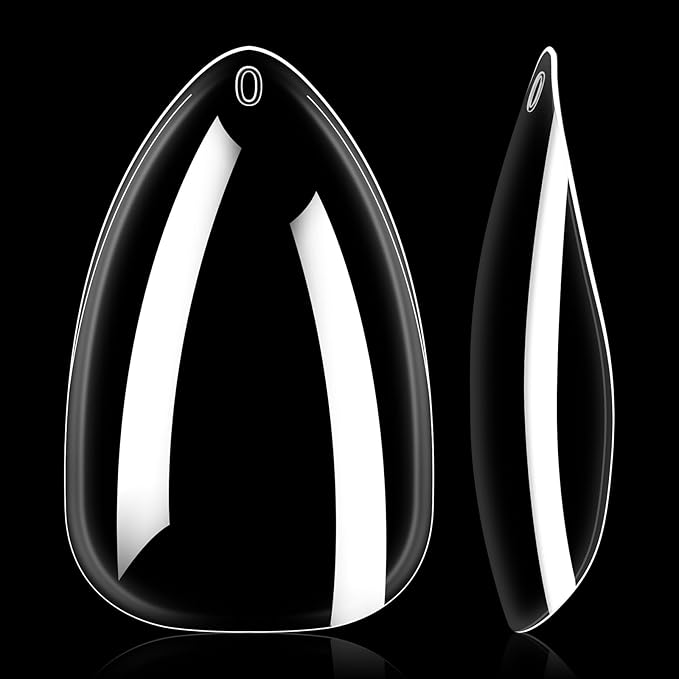 AILLSA Short Stiletto Nail Tips 504PCS Clear Full Cover Soft Nail Tips Gel Fake Nails Tips Preshaped Press on False Gelly Tips for Nail Extension DIY Home Salon Gift, 10 Sizes