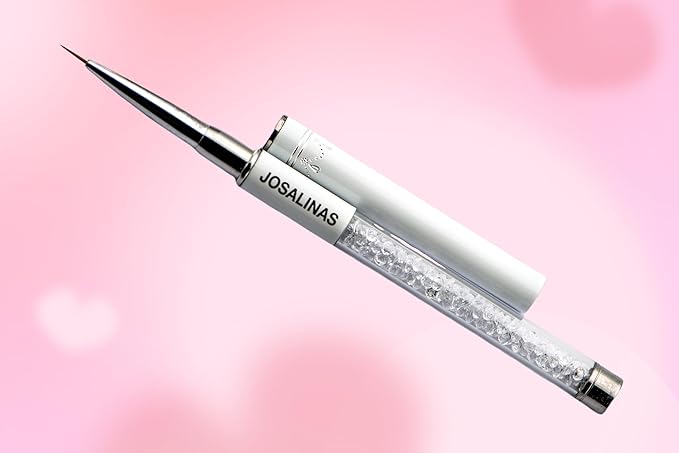 Nail Brushes Art Pen 2PCS, Gel Polish Painting Tools with Nail Extension Gel Builder, Salon at Home DIY Manicure (White-Liner#7mm)