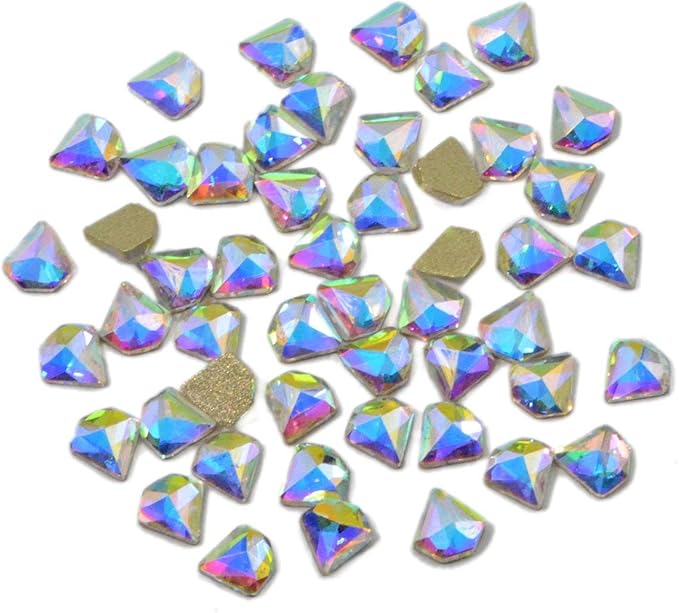 AD Beads Top Czech AB Crystal Flatback Rhinestone Nail Art Decoration Multi Shape (S24 Diamond 5x5mm, 100 Pcs)
