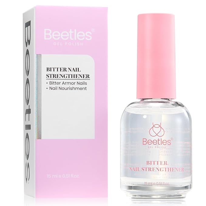 Beetles Bitter Nail Strengthener for Nail Biting - Air Dry Nails Biting Treatment Clear No Bite Polish for Weak, Thin and Damaged Nails Strengthener and Growth, Gently Discourage Bite 0.5 fl oz