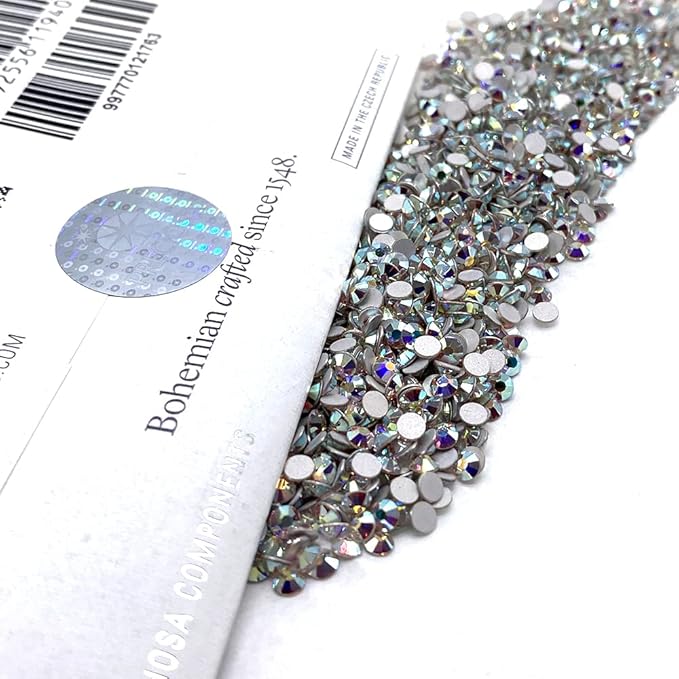 1440 pcs (Factory Pack) Crystal AB Genuine Czech Preciosa MC Chaton Rose Maxima SS20 5mm Flatbacks 20ss No Hotfix Round Rhinestones Nail Art DIY Deco Bling