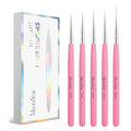 MelodySusie Nail Art Liner Brushes 5Pcs Professional Gel Polish Painting Art Design Pen Set for Thin Long Lines, Tiny Details, Fine Drawing, Delicate Coloring Sizes 5/7/9/11/20mm
