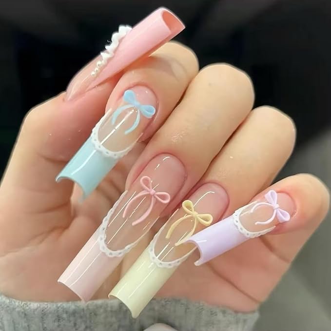 2 Pcs Bow Silicone Nail Art Molds for Women Resin Nail Design