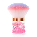 ANGNYA Nail Dust Brush, Round Nail Art Dust Powder Remover Brush with Acrylic Handle, Fluffy Dust Brush for Nails Soft Nail Duster Brush (Round)
