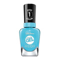 Sally Hansen Miracle Gel Neons Salon Quality Nail Polish| Gel-Like Formula, Two-Step System, No UV Light Needed, Long Lasting | Opaque, Glossy | 53 Miami Ice| Neon Blue Nail Polish