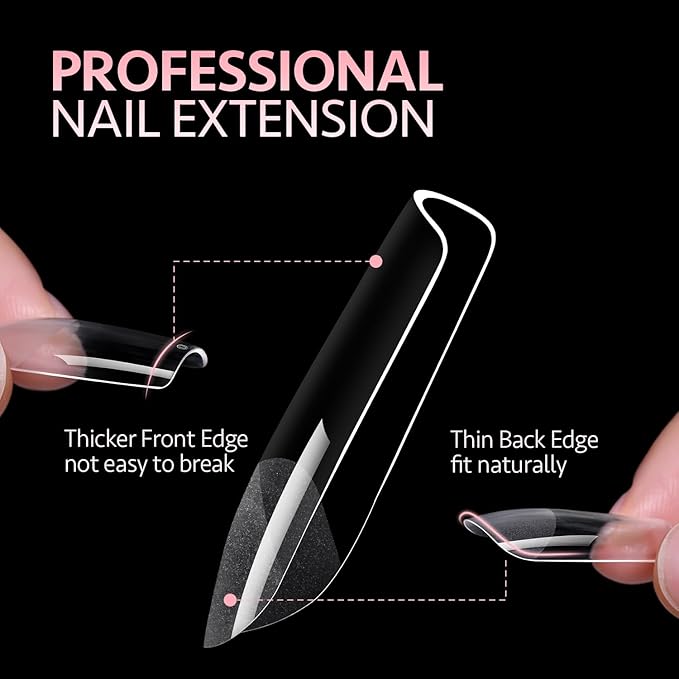 GAOY Medium Square Fake Gel Nail Tips, 12 Sizes False Full Cover Acrylic Press on Nails, 240Pcs Soft Half Matte Tips