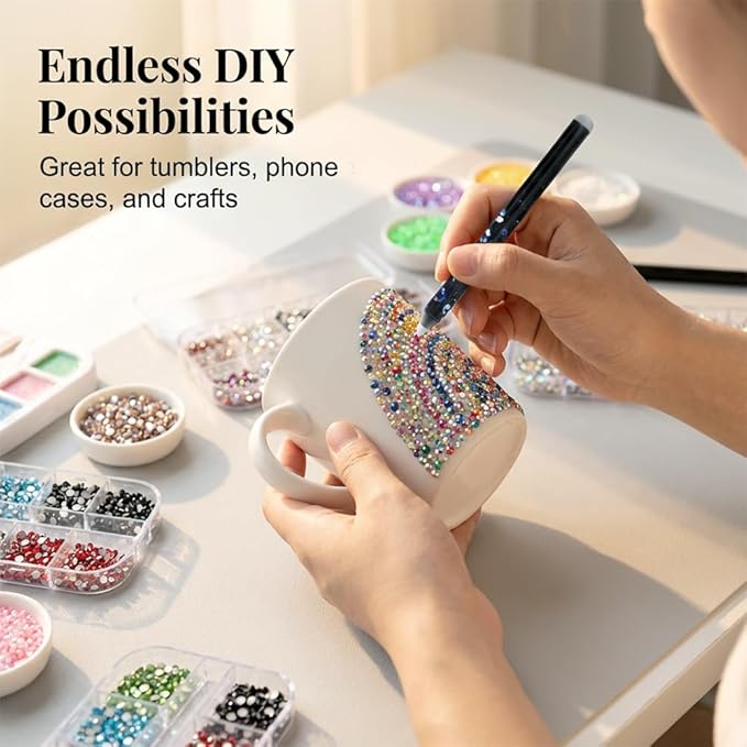 Colorful DIY Bedazzler Kit, 2026 New Versatile Nail Art Rhinestones for Crafts, Upgraded Crystal Gems for Bedazzling Nails, Crystals for Nail and Makeup (Colorful-B)
