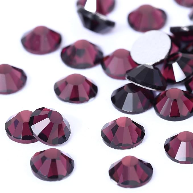 SS16 Non Hotfix Flatback Rhinestones - 1440pcs Amethyst Glass Nail Gems for Crafts, Makeup Bags, Shoes & DIY Decoration