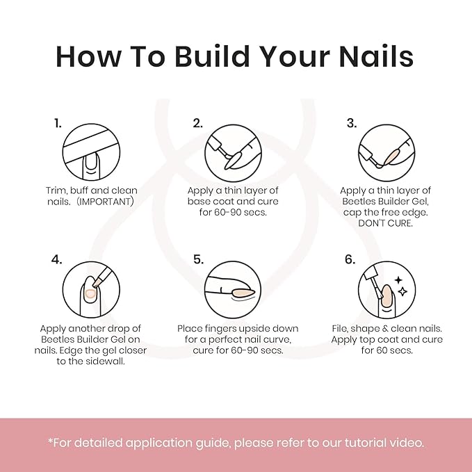 Beetles Builder Gel for Nails, 8 in 1 Nude Brown Colored Strengthener Gel in a Bottle for Nail Extension Building Apex UV LED Lamp Cured DIY at Home Beauty Gift Sets for Women,Base Coat Need