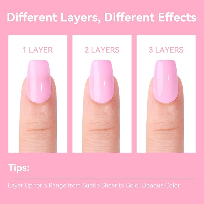 Makartt Gel Nail Polish Set - 6 Colors Pink Gel Polish Kit, White, Light Pink, Red, Purple, 8ML Soak Off UV Nail Starter Kit for DIY Manicure & Salon Nail Art Designs