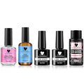 Nail Dehydrator and Primer with Base & Top Coat Gel Nail Polish,Slip Solution for Polygel Nails,Multi-Purpose Nail Cleanser,5PCS Nail Prep Kit for Home DIY Professional Manicure Nail Salon
