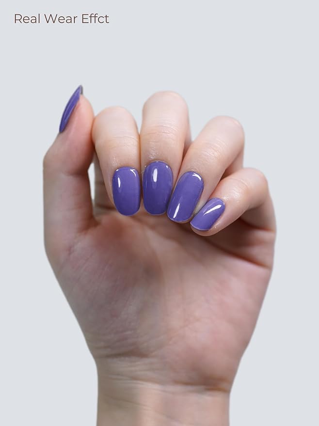 Semi Cured Gel Nail Strips - UV Light Gel Nail Stickers - 20 Long Lasting Salon Quality Wraps (Serene Blue)