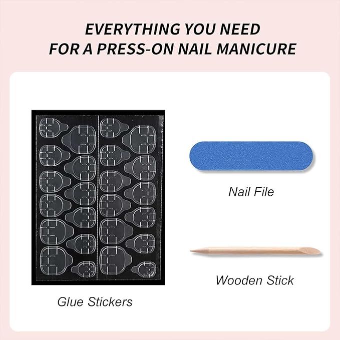 Polka Dot Press on Nails Short Square Fake Nails French Nails Press ons with Black White Dots Design,Reusable Artificial Nail Full Cover Glossy Glue on Nail Stick on Nails for Women Manicure 24 Pcs