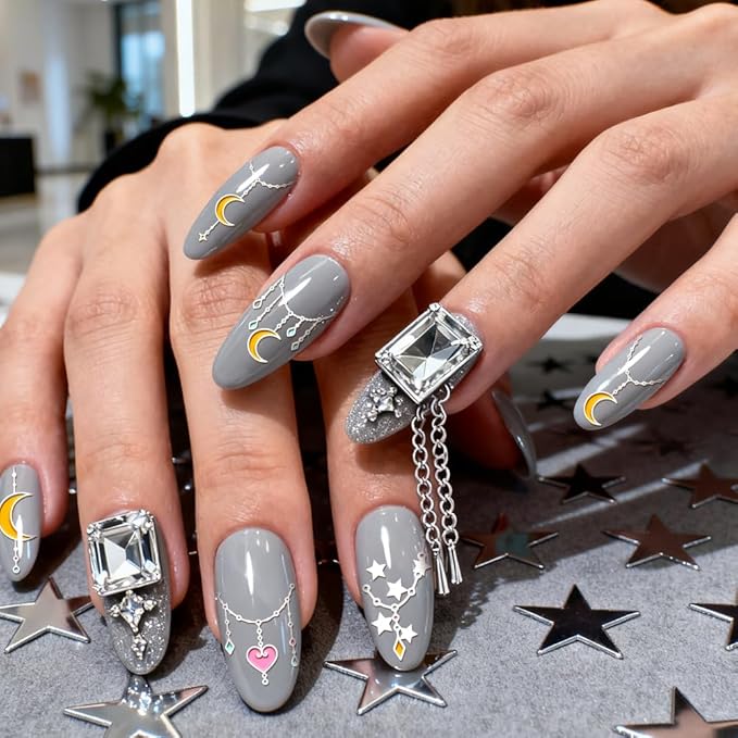 PH PandaHall 3pcs Moon Star Nail Stamping Plates, Mysterious Star Moon Line Nail Art Templates Stainless Steel Image Plate Art Stencils with Tools for Women DIY Print Manicures Salon Design Supplies