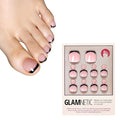 Glamnetic Press On Toenails - Caviar | Classic Black French Tip Fake Toe Nails with a Glossy Finish | 16 Sizes - 32 Toe Nail Kit with Glue