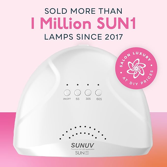 SUNUV UV LED Nail Lamp, 15ml Top and Base Coat Nail Gel Polish Set