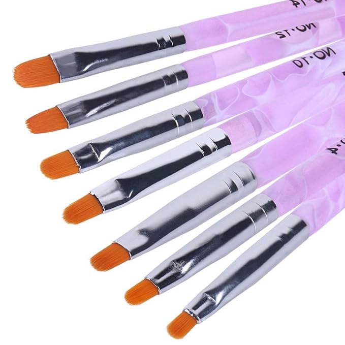 WOKOTO 14 Pcs Acrylic Nail Brush Set, UV Gel Nail Acrylic Brush Tips Builder Brush Nail Painting Brush Pen Nail Dust Brush 3d Nail Art Brush Nail Polish Brush Kit