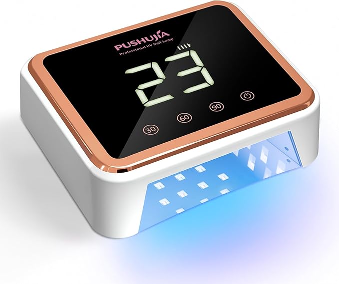 Professional Rechargeable UV LED Nail Lamp,Cordless UV Nail Dryer for Gel Polish with 3 Timer Settings (30/60/90s), Smart Infrared Sensor & LCD Display, 30 UV/LED Beads