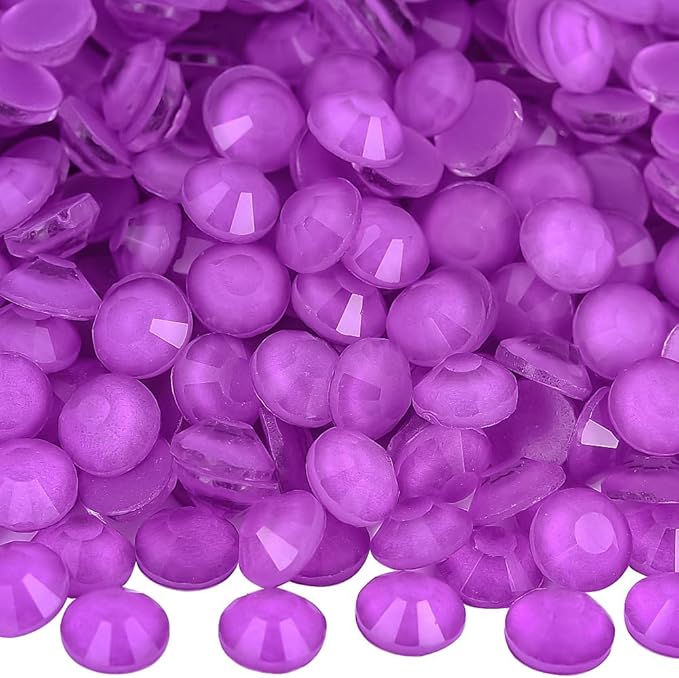 Blinginbox Flatback Rhinestones Round Gems, 1440pcs Luminous Series Glass Stones Neon Gems Non Hotfix Crystal Rhinestones for Nail Charms Crafts Clothes Tumblers,New Amethyst neon,SS6.