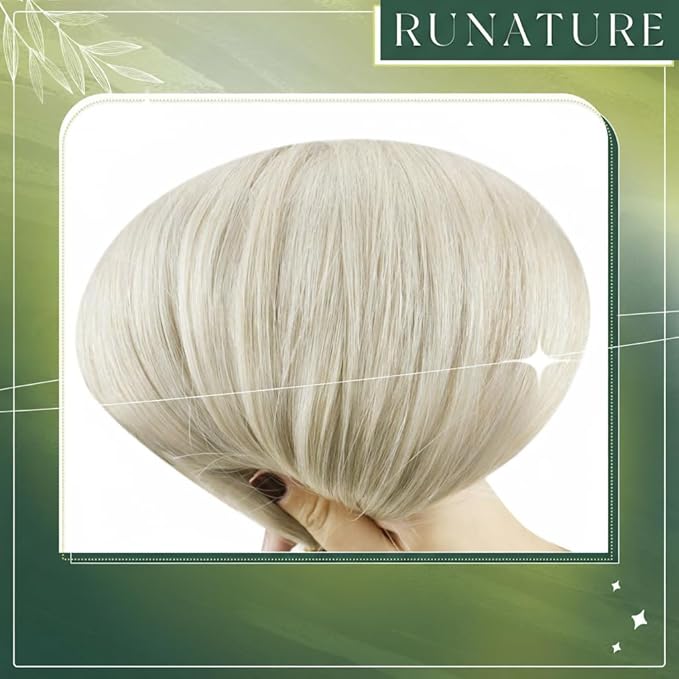 RUNATURE Blonde Nano Bead Hair Extensions Real Human Hair 16 Inch Nano Ring Hair Extensions for Women Cold Fusion Hair Extension No Glue Remy Natural Tangle Free Hair 50g 50s