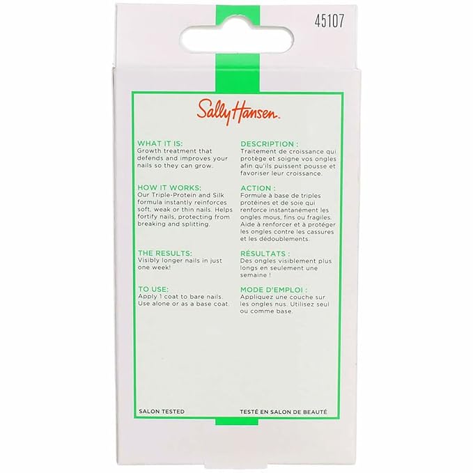 Sally Hansen Maximum Growth Treatment Clear 0.45 Ounce (13.3ml) (Pack of 3)