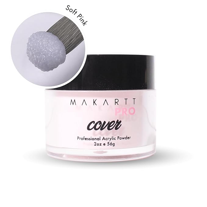 MakarttPro Acrylic Powder – Durable, Long-Lasting, Easy-Apply Formula for Nail Extensions, Overlays, Sculpting & Nail Art – 56g/2oz – Soft Pink, Perfect for Pros and At-Home Use