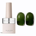 MEGIOR Moss Green Jelly Gel Nail Polish 0.5 Fl Oz Neutral Transparent Green Colors Soak Off UV LED Lamp Light Cure Gel Polish Kit for Salon and Nail Art Starter Manicure DIY at Home