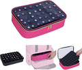 Nail Polish Bag organizer-Holds 40 bottles(15ml-0.5fl.oz)，Nail Polish Carrying Case Clear Multifunctional Cosmetic Travel Cases Makeup Bags Rose Red