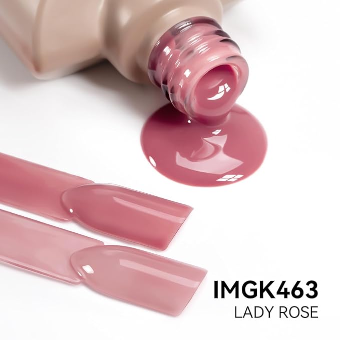 MAYCHAO 15ML Jelly Lady Rose Gel Nail Polish 1Pc Transparent Blush Pink Gel Polish Soak Off UV LED Translucent Nail Polish Nail Art Starter Manicure Salon DIY at Home, 0.5 OZ