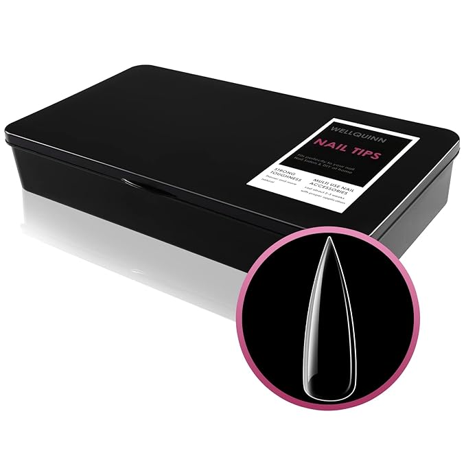 Stiletto Nail Tips, 360PCS Full Cover Clear ABS False Nails for Acrylic Nails, DIY Nail Art & Manicure Salon, 12 Sizes