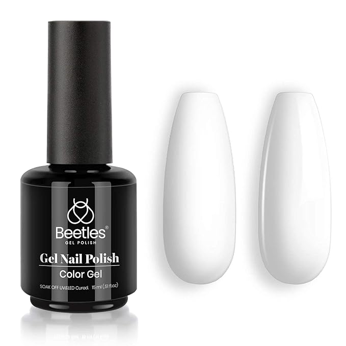 Beetles 500Pcs Medium Clear Stiletto Nail Tips 1 Pcs 15ml White Color Gel Nail Polish