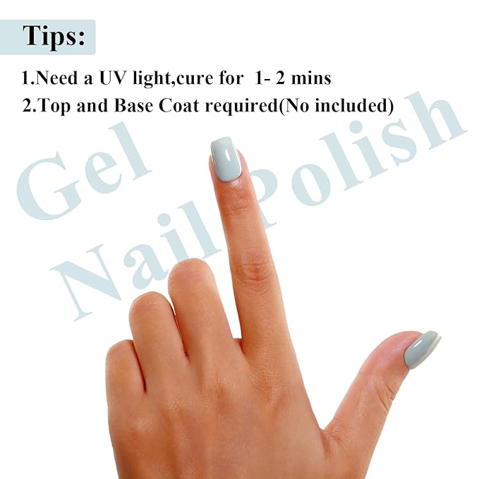 Imtiti 10ML Sage Green Gel Polish Soak Off LED UV Nail Gel DIY at Home Salon Art Gift for Women Girls 1PCS
