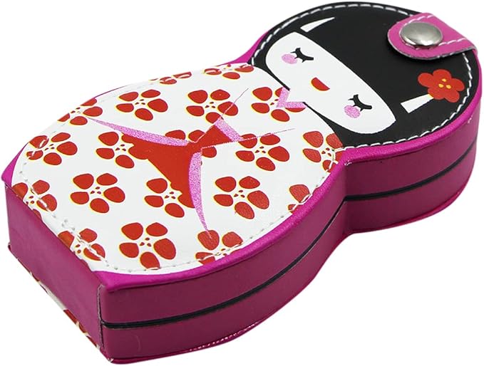 Aibearty Adorable Russian Doll Pattern Stainless Nail Clippers Set of 6Pcs, Professional Grooming Kit, Nail Tools with Luxurious Travel Case