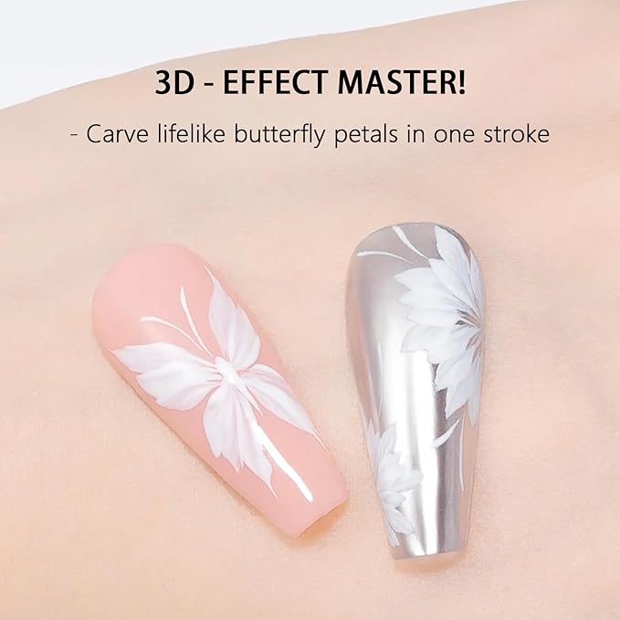 Triangular Pyramid Nail Brush, Quick Nail Painting Designs Tools for Flower, Petal & Butterfly - Acrylic & Gel Polish 3d Nail Art Brushes Pen for DIY & Salon Nail Supplies - 1pc