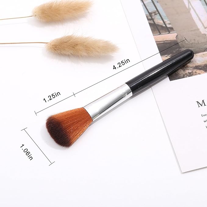 DANNEASY 5pcs Nail Dust Brush Acrylic Nail Brush Cleaner Nail Brushes for Cleaning Dust Nail Clean Up Brush Dip Powder Brush for Makeup Blush Manicure Brush - Black