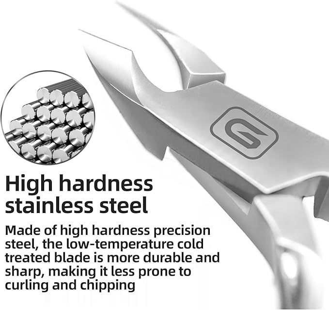 Cuticle Trimmer 3/4 Jaw Extremely Sharp Cuticle Nippers Scissors Stainless Steel Clippers Cutter Remover Pedicure Manicure Nail Tool, cuticle pusher (Cuticle Nippers+Cuticle Pushers/Silver-S)